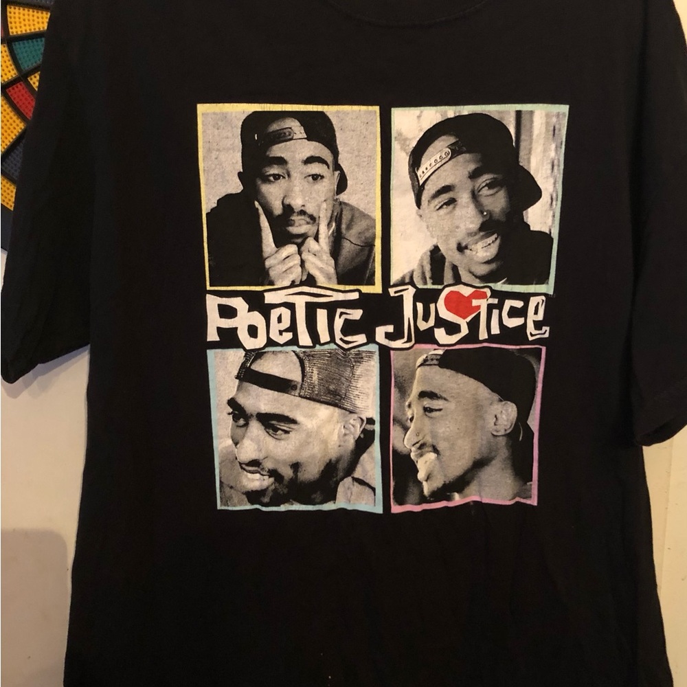 Poetic Justice Black Graphic T-Shirt